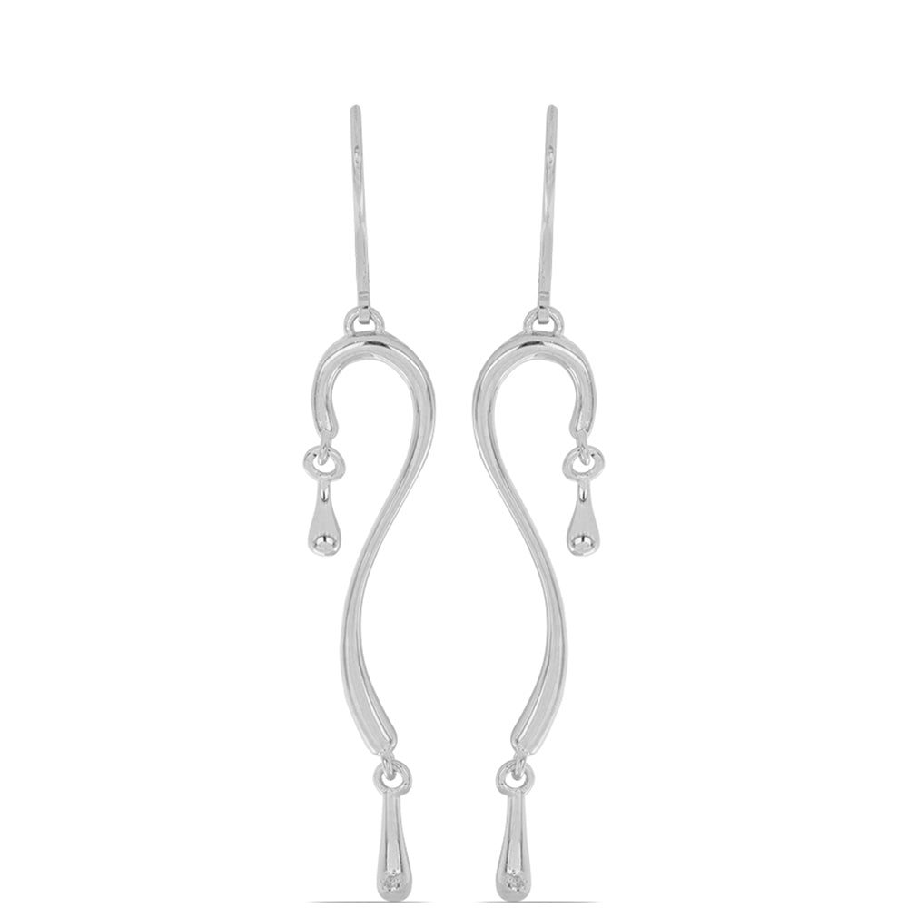 Silberohrringe mit weißem Diamant