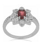 Silberring mit Rubin aus Madagaskar und weißem Topas