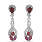 Silberohrringe mit Rubin aus Madagaskar und weißem Topas