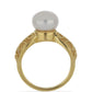 Goldplattierter Silberring mit weißer Süßwasserperle