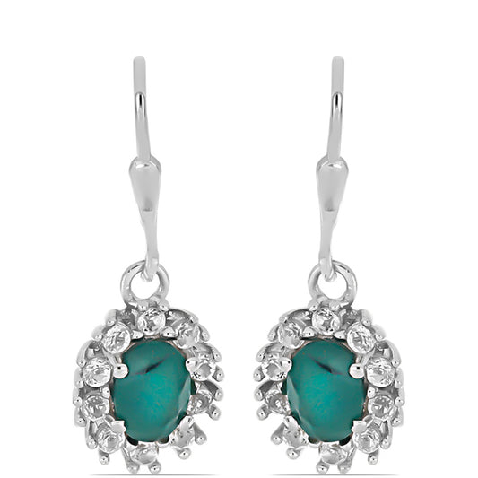 Silberohrringe mit Grandidierit aus Anosy und weißem Topas