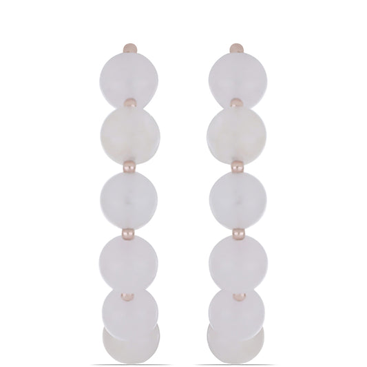 Rosevergoldete Silberohrringe mit Rosenquarz aus Ramaratina