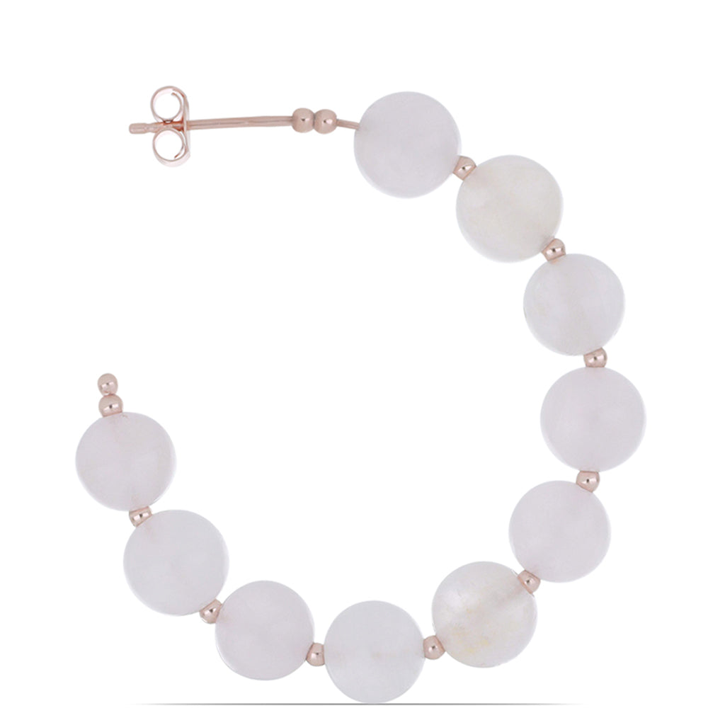 Rosevergoldete Silberohrringe mit Rosenquarz aus Ramaratina 2 