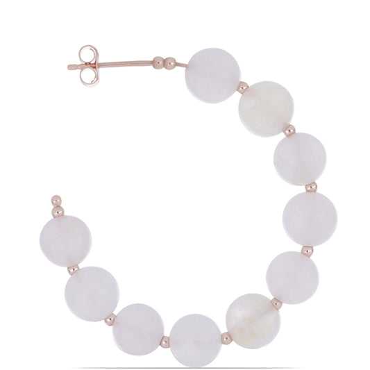 Rosevergoldete Silberohrringe mit Rosenquarz aus Ramaratina