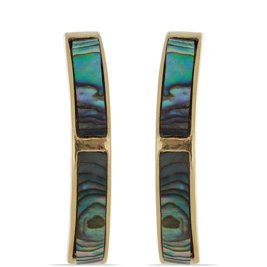Goldplattierte Silberohrringe mit Paua Muschel