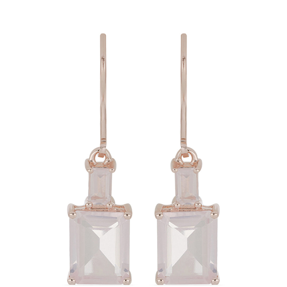 Rosevergoldete Silberohrringe mit Rosenquarz aus Ramaratina 1 