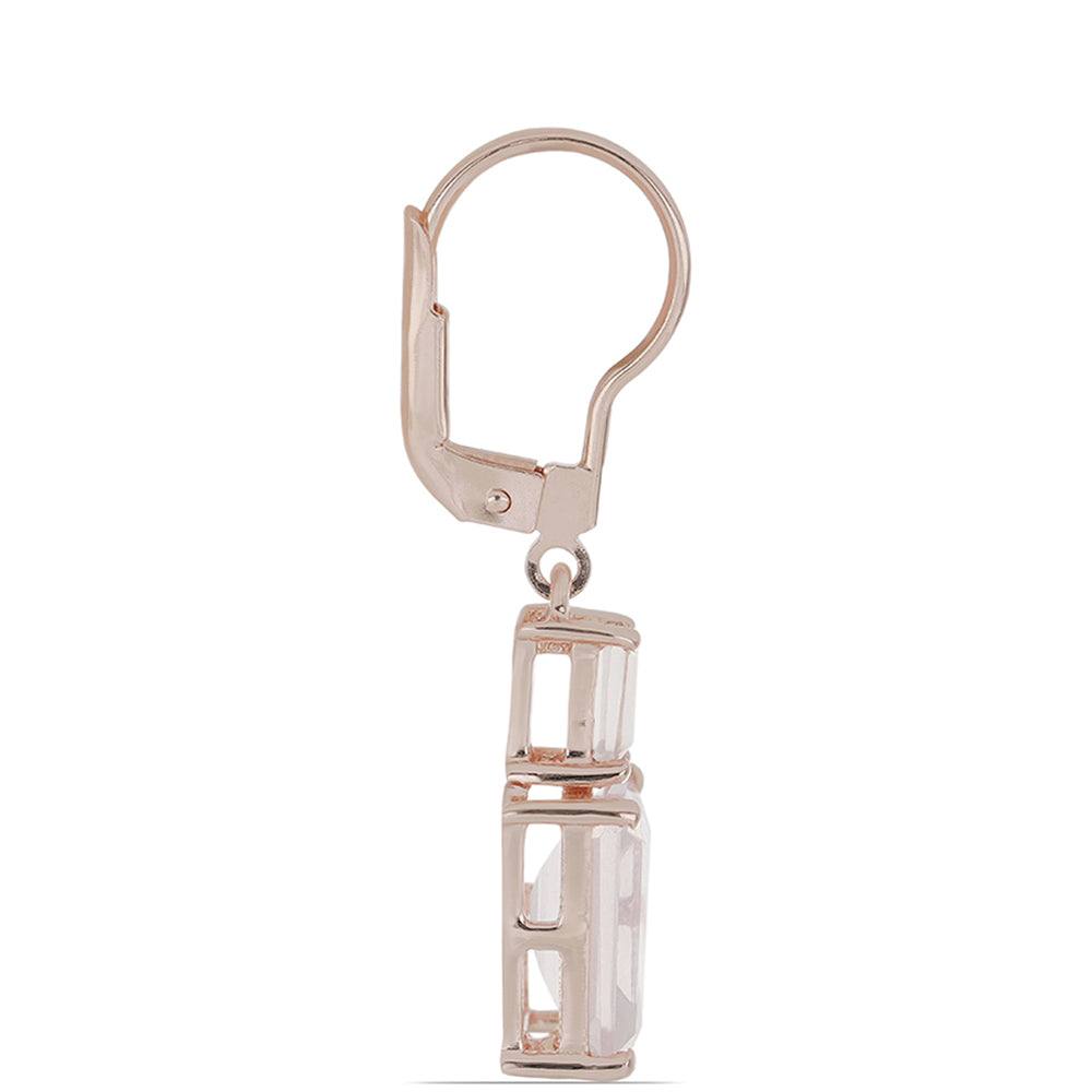 Rosevergoldete Silberohrringe mit Rosenquarz aus Ramaratina 2 