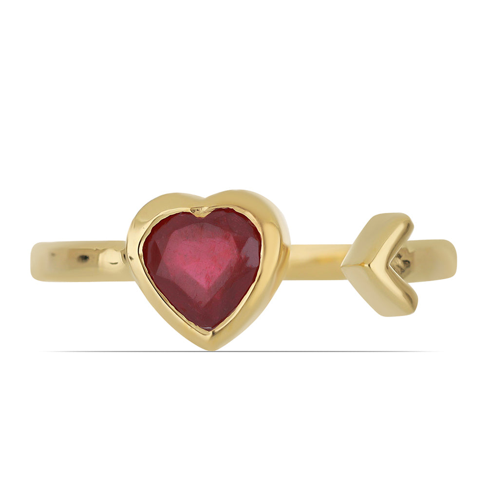 Goldplattierter Silberring mit Rubin aus Madagaskar