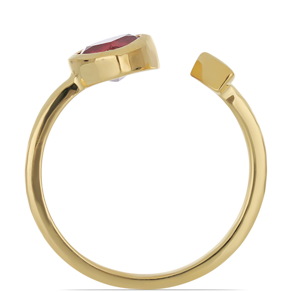 Goldplattierter Silberring mit Rubin aus Madagaskar 2 