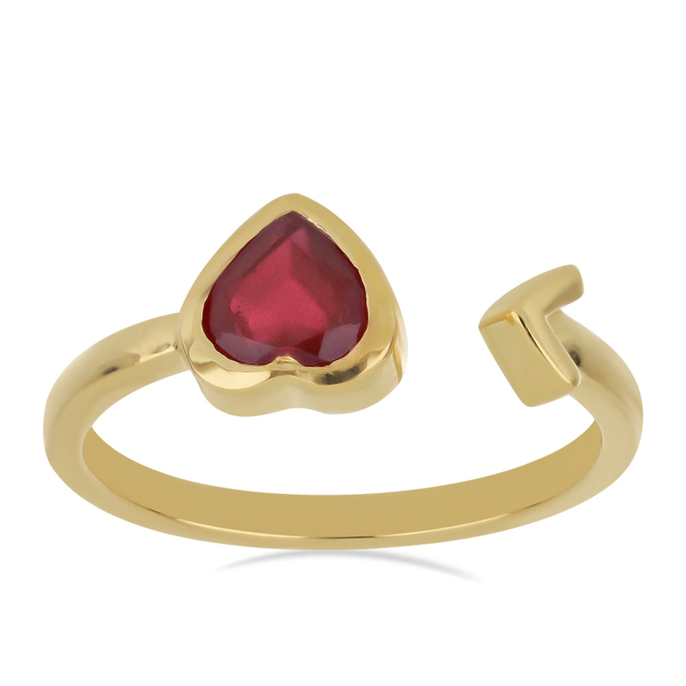 Goldplattierter Silberring mit Rubin aus Madagaskar 3 