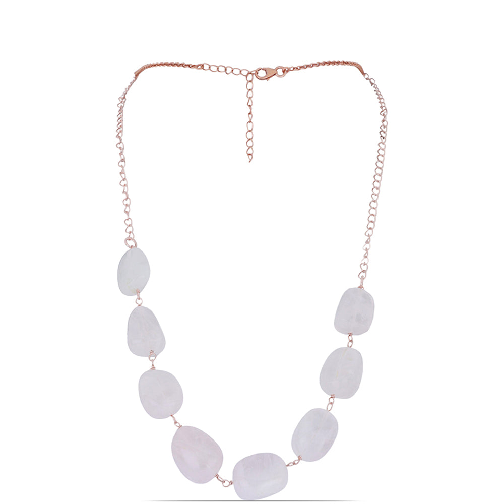 Rosevergoldete Silberhalskette mit Rosenquarz aus Ramaratina 1 