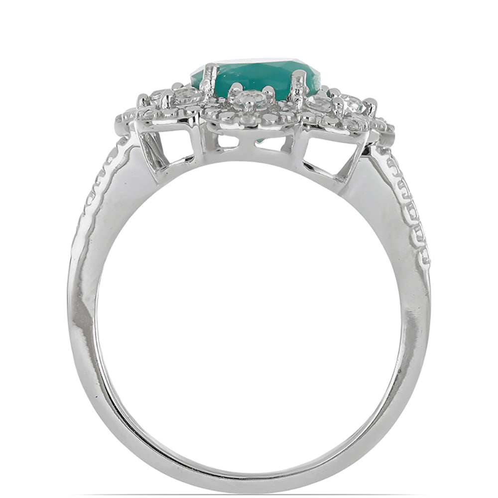 Silberring mit Grandidierit aus Anosy und weißem Topas 2 