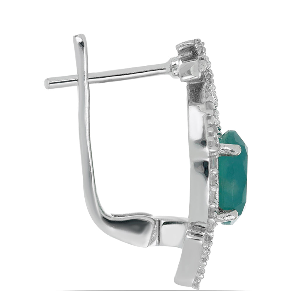 Silberohrringe mit Grandidierit aus Anosy und weißem Topas 2 