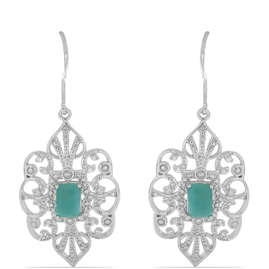 Silberohrringe mit Grandidierit aus Anosy und weißem Topas