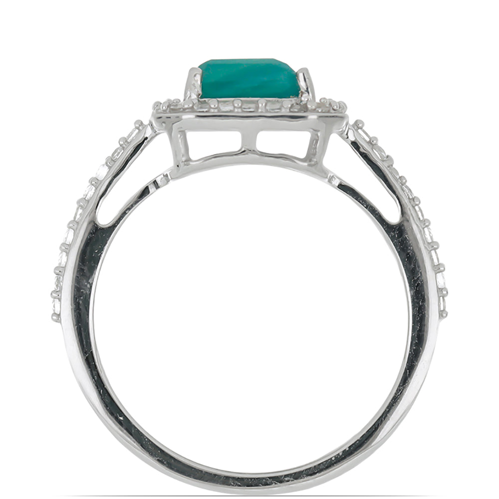 Silberring mit Grandidierit aus Anosy und weißem Topas 2 