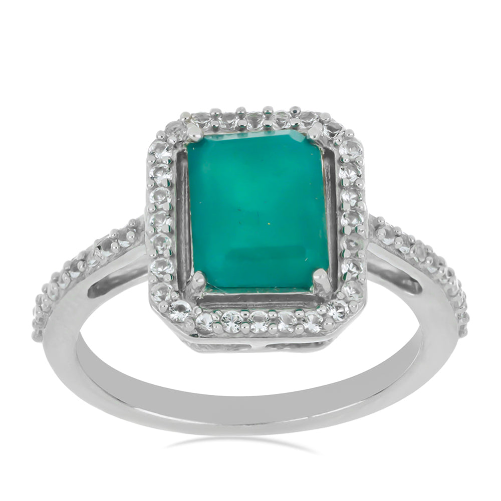 Silberring mit Grandidierit aus Anosy und weißem Topas