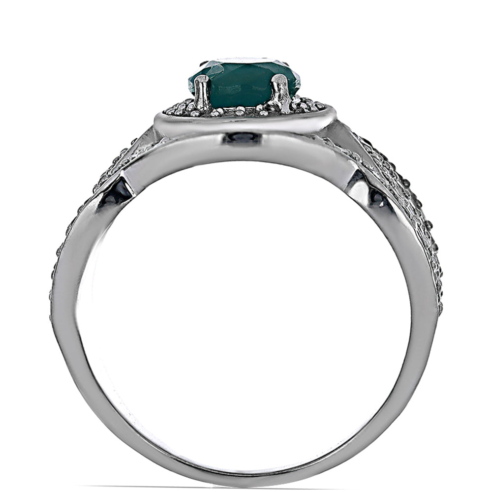 Silberring mit Grandidierit aus Anosy und weißem Topas 2 