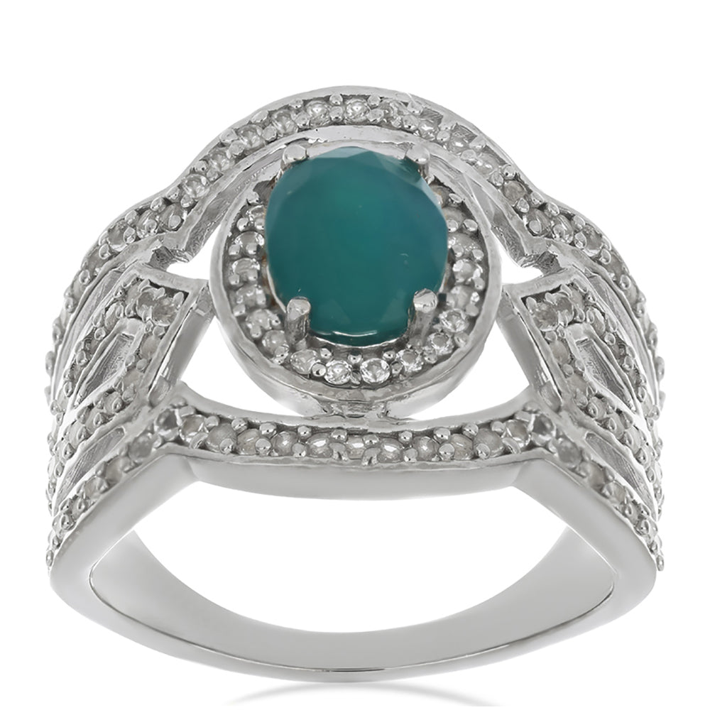 Silberring mit Grandidierit aus Anosy und weißem Topas 3 