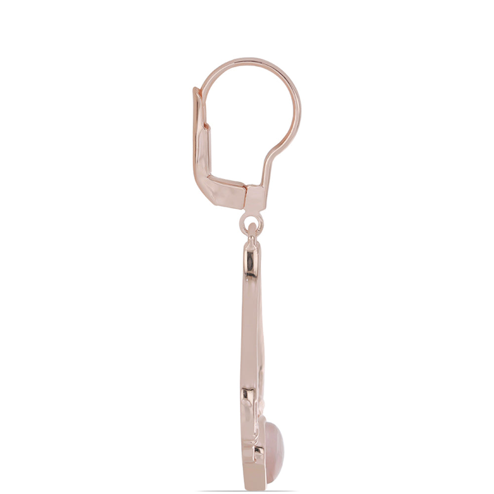 Rosevergoldete Silberohrringe mit Rosenquarz aus Ramaratina 2 