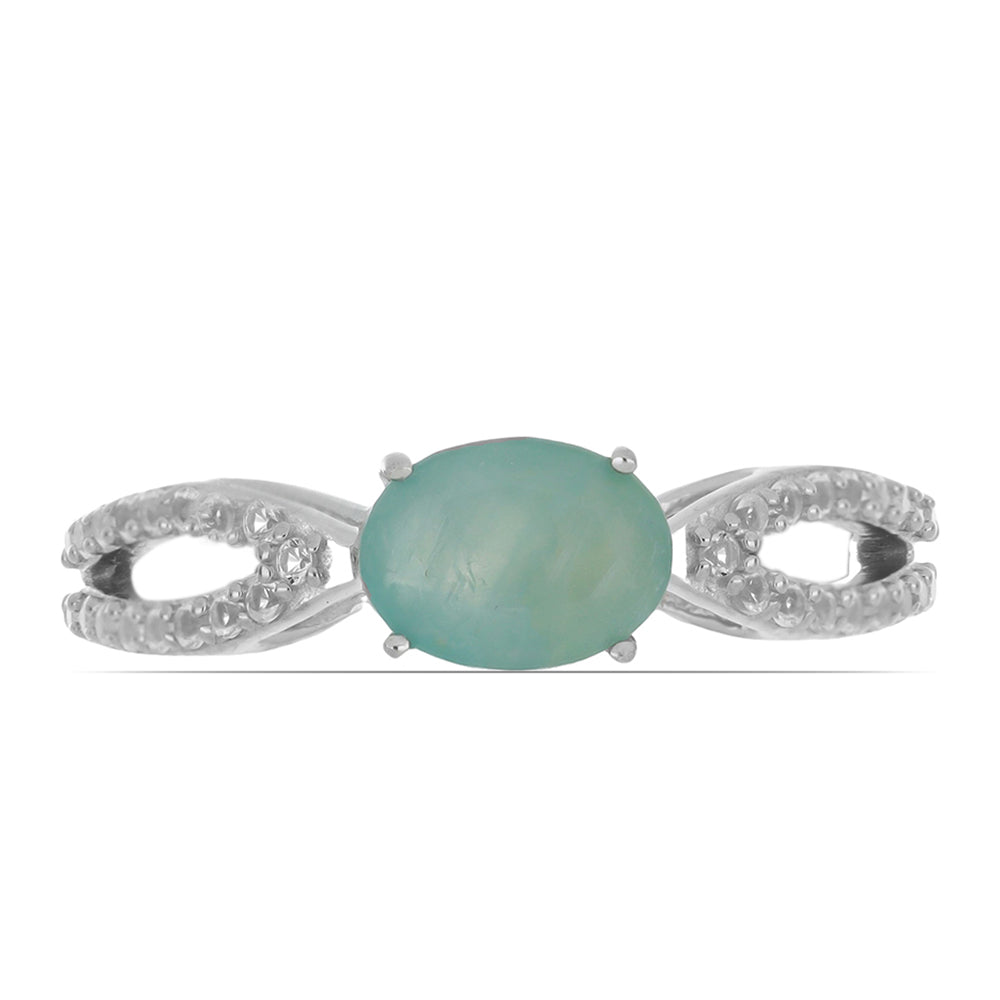 Silberring mit Grandidierit aus Anosy und weißem Topas 1 