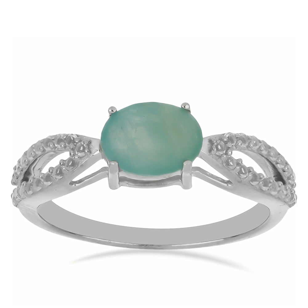 Silberring mit Grandidierit aus Anosy und weißem Topas 3 