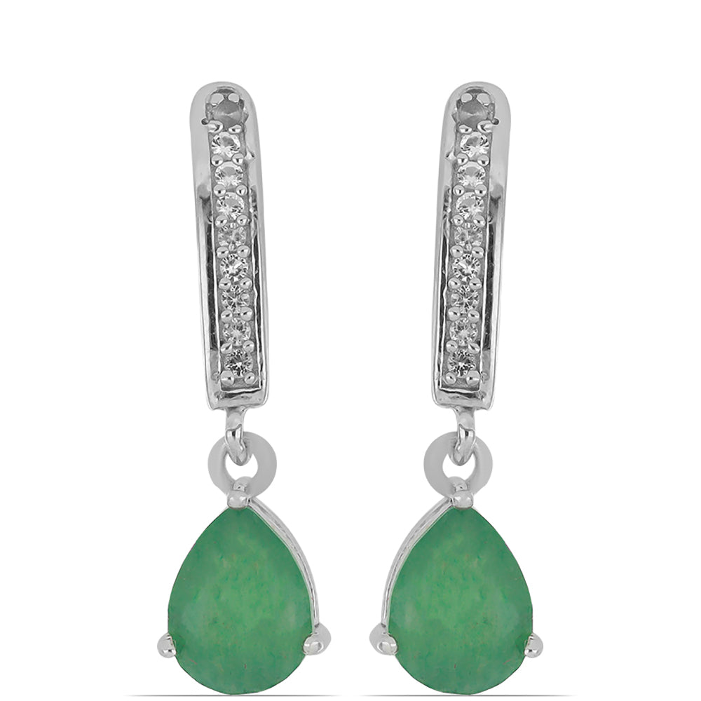 Silberohrringe mit Grandidierit aus Anosy und weißem Topas 1 