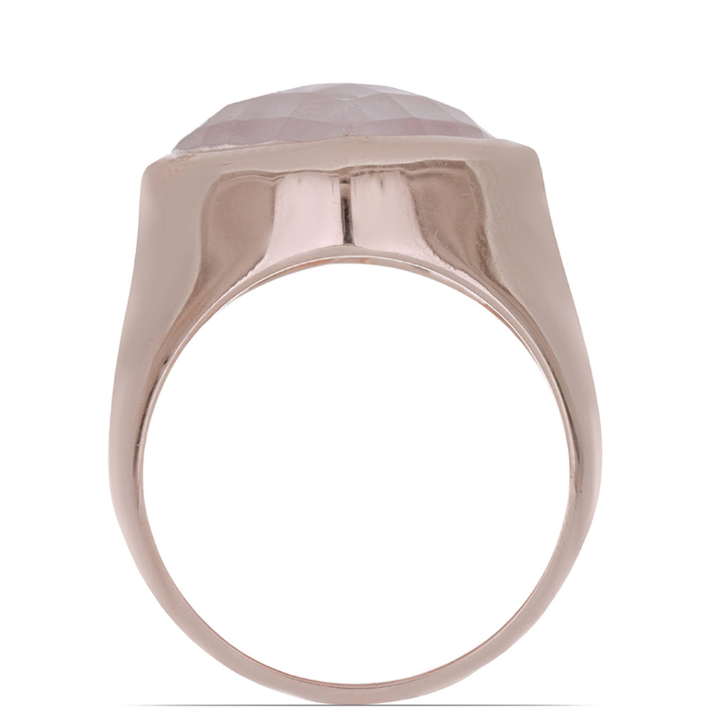 Rosevergoldeter Silberring mit Rosenquarz aus Ramaratina 2 