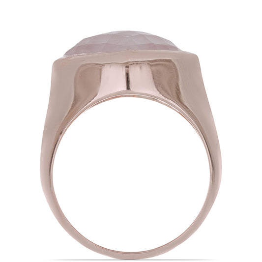 Rosevergoldeter Silberring mit Rosenquarz aus Ramaratina