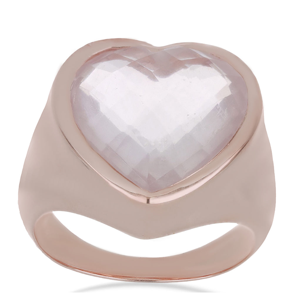 Rosevergoldeter Silberring mit Rosenquarz aus Ramaratina 3 