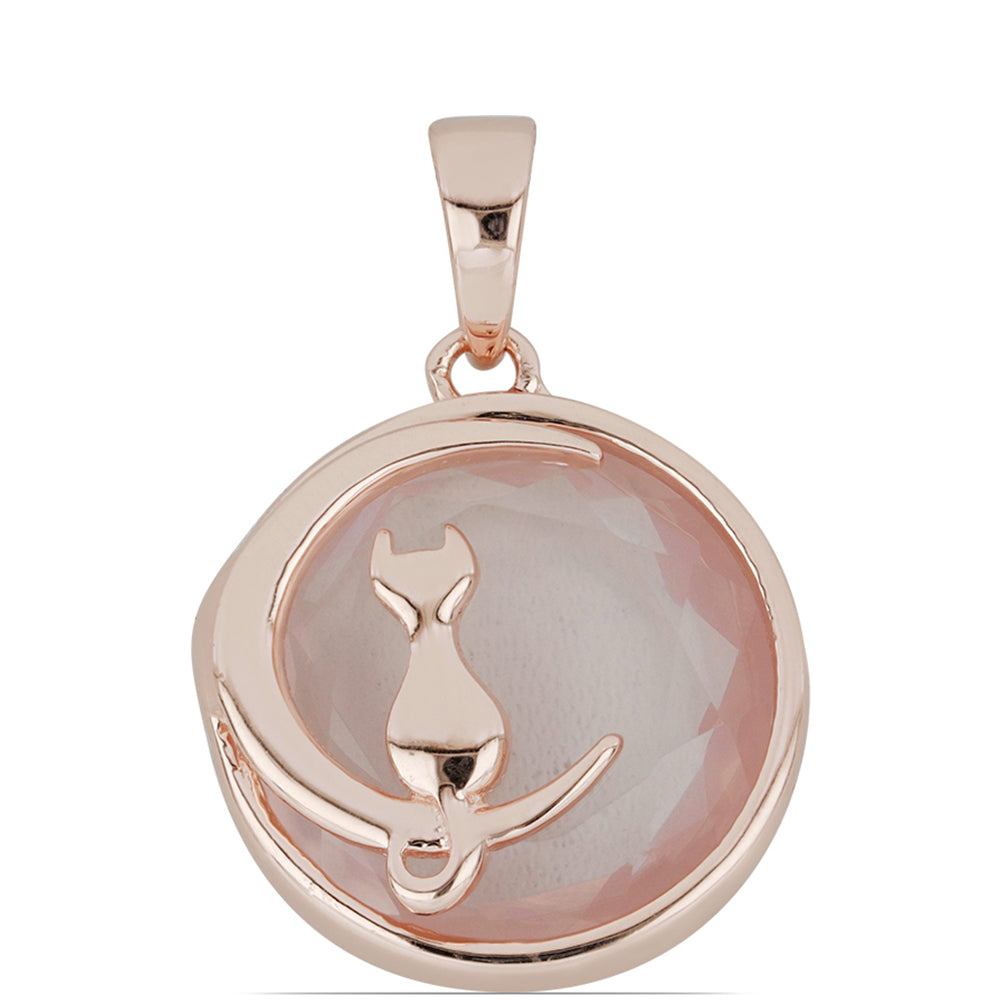 Rosevergoldeter Silberanhänger mit Rosenquarz aus Ramaratina 1 