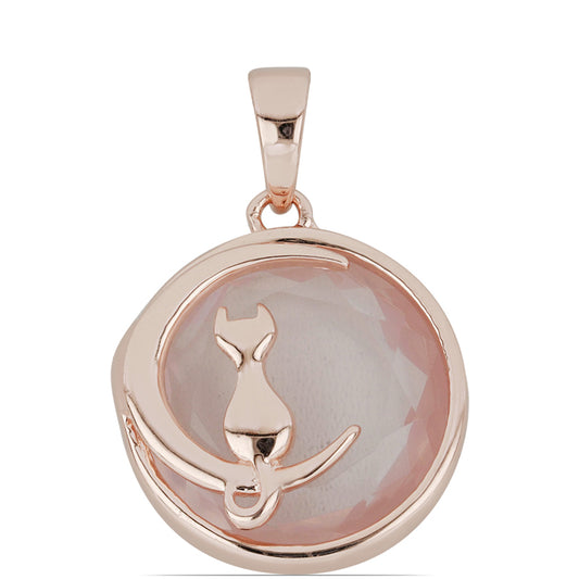 Rosevergoldeter Silberanhänger mit Rosenquarz aus Ramaratina