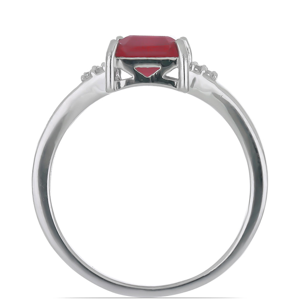 Silberring mit Rubin aus Madagaskar und weißem Topas 2 