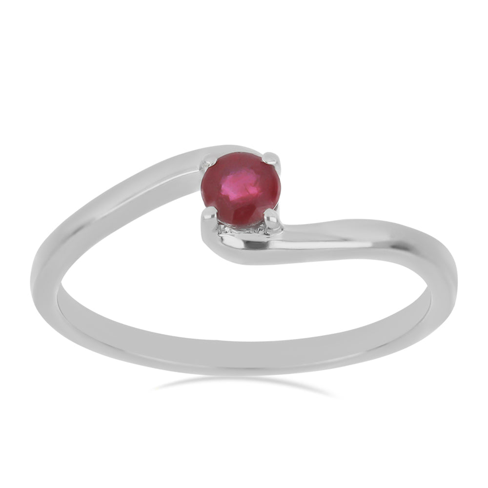 Silberring mit Rubin aus Madagaskar