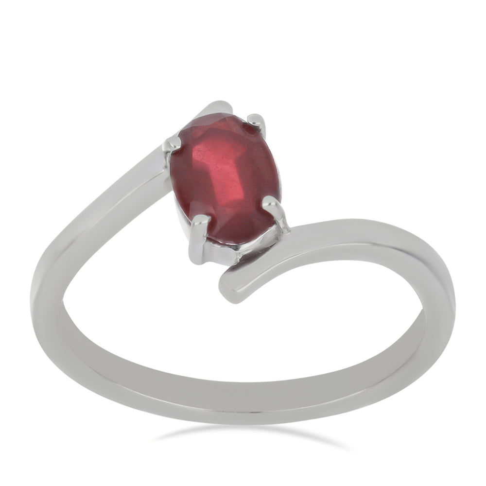 Silberring mit Rubin aus Madagaskar