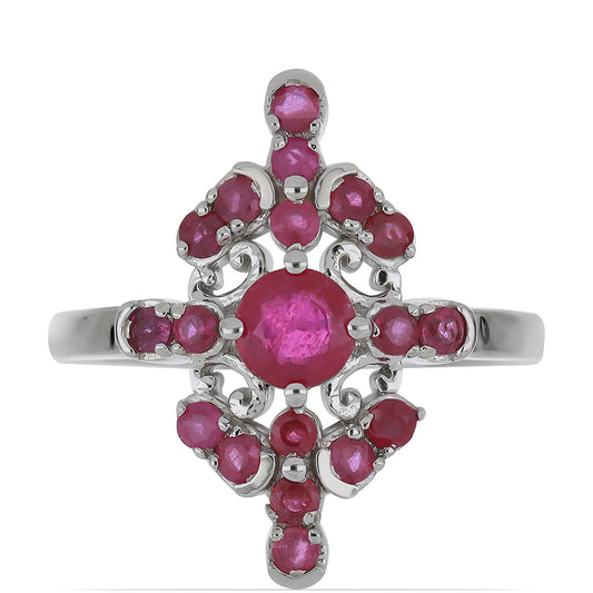 Silberring mit Rubin aus Madagaskar