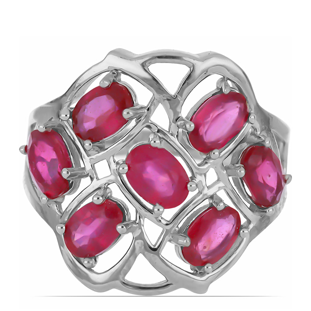 Silberring mit Rubin aus Madagaskar