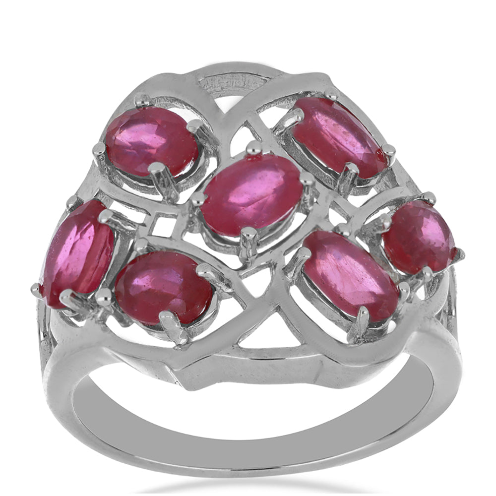 Silberring mit Rubin aus Madagaskar