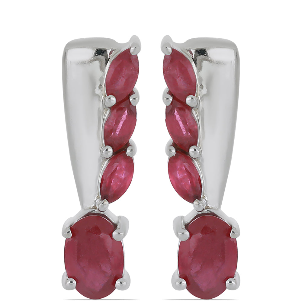 Silberohrringe mit Rubin aus Madagaskar