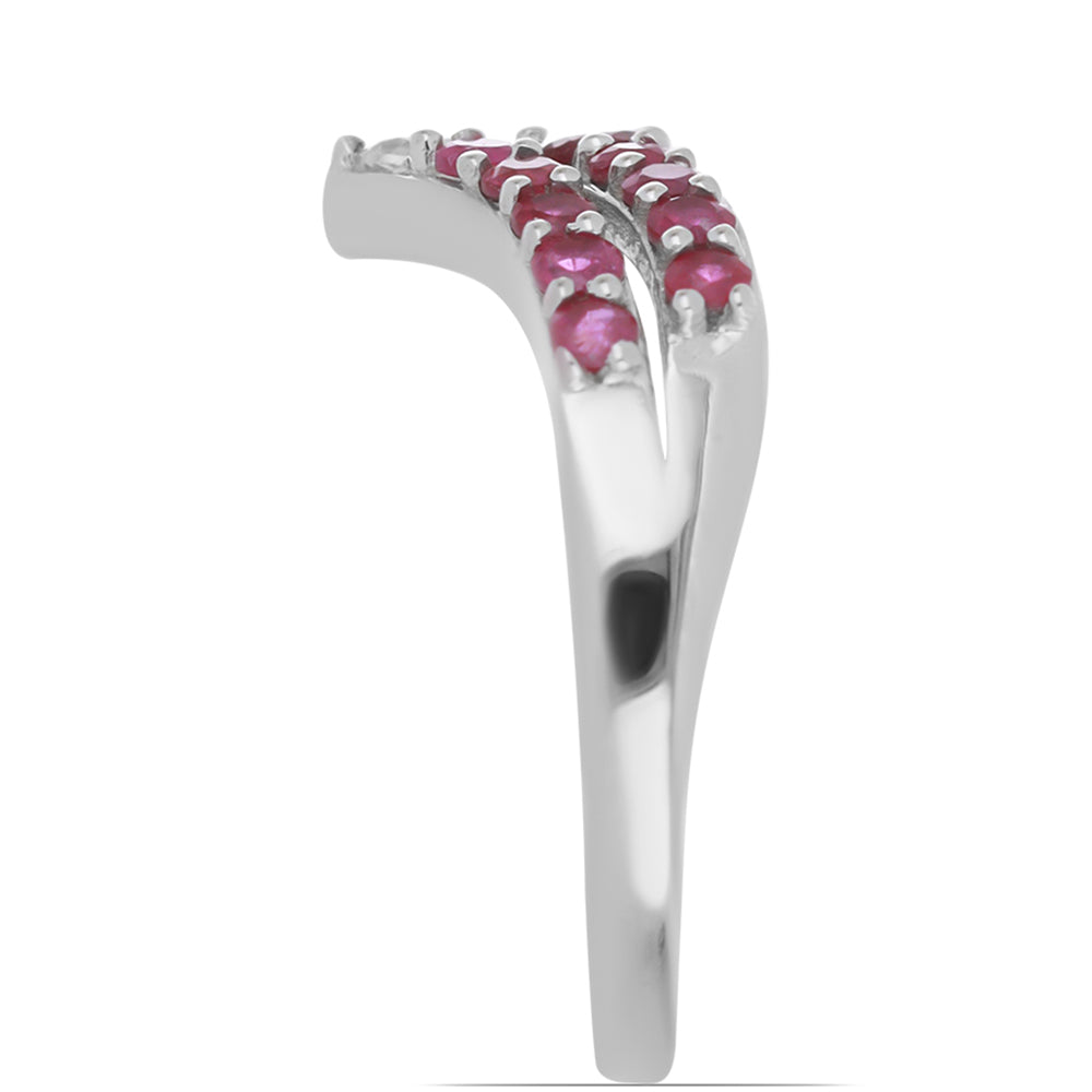 Silberring mit Rubin aus Madagaskar und weißem Topas 4 