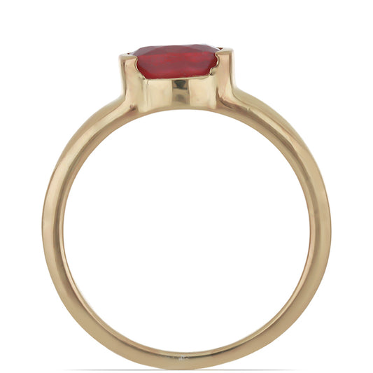 Goldplattierter Silberring mit Rubin aus Madagaskar