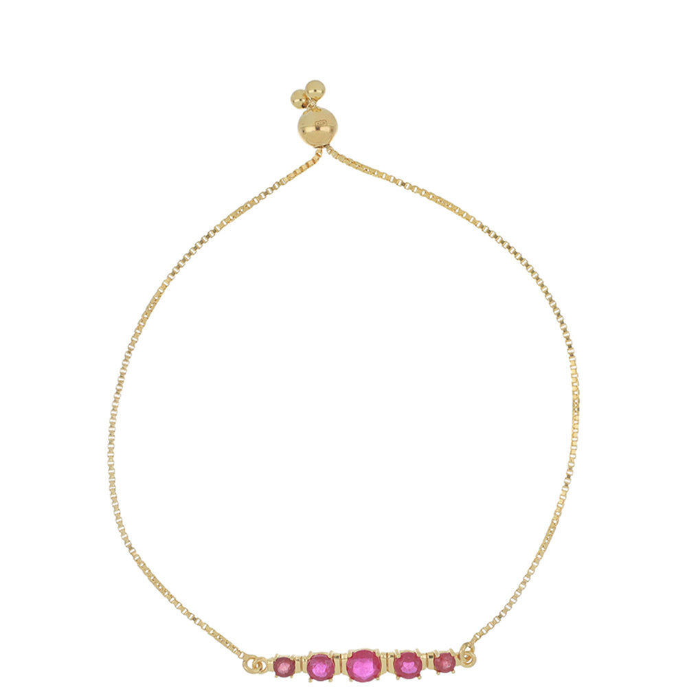 Goldplattiertes Silberarmband mit Rubin aus Madagaskar 1 