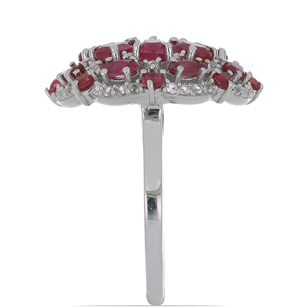 Silberring mit Rubin aus Madagaskar und weißem Topas 4 