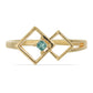 Goldplattierter Silberring mit blauem Diamant