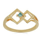 Goldplattierter Silberring mit blauem Diamant