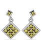 Silberohrringe mit gelbem Diamant
