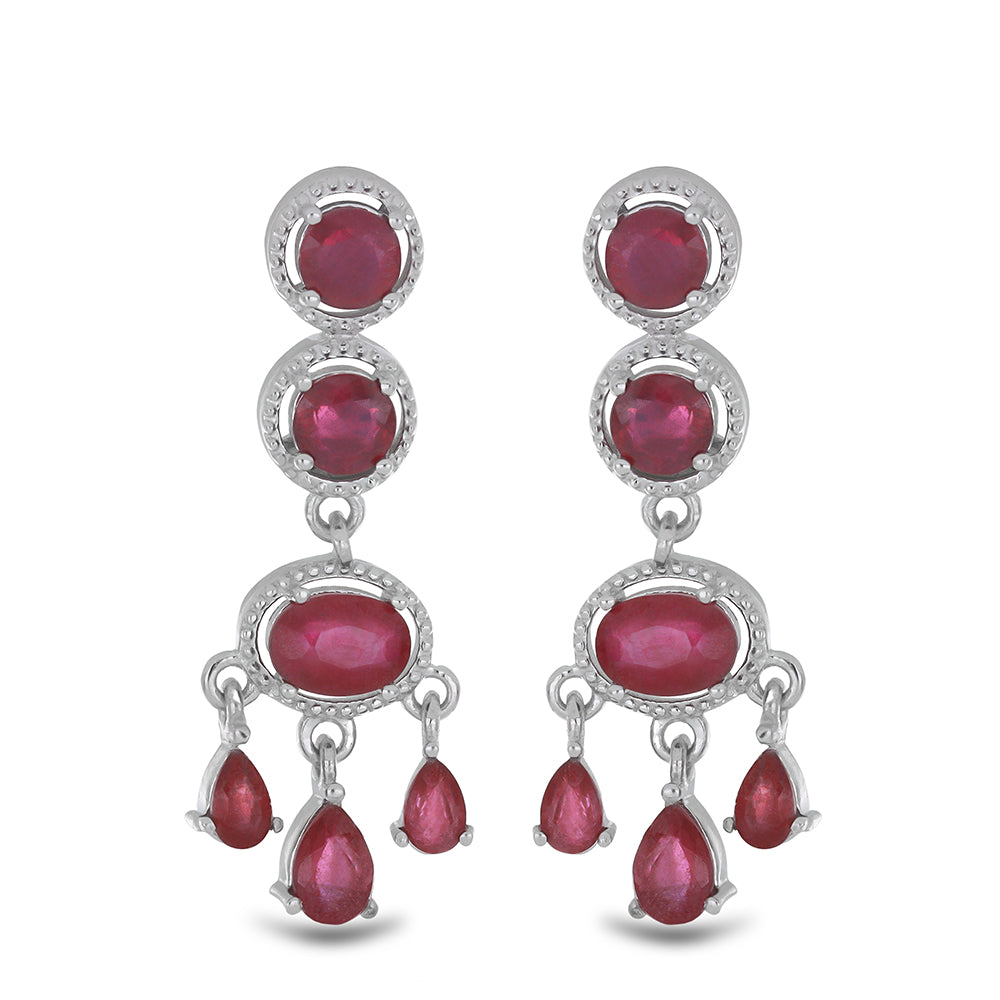 Silberohrringe mit Rubin aus Madagaskar 1 