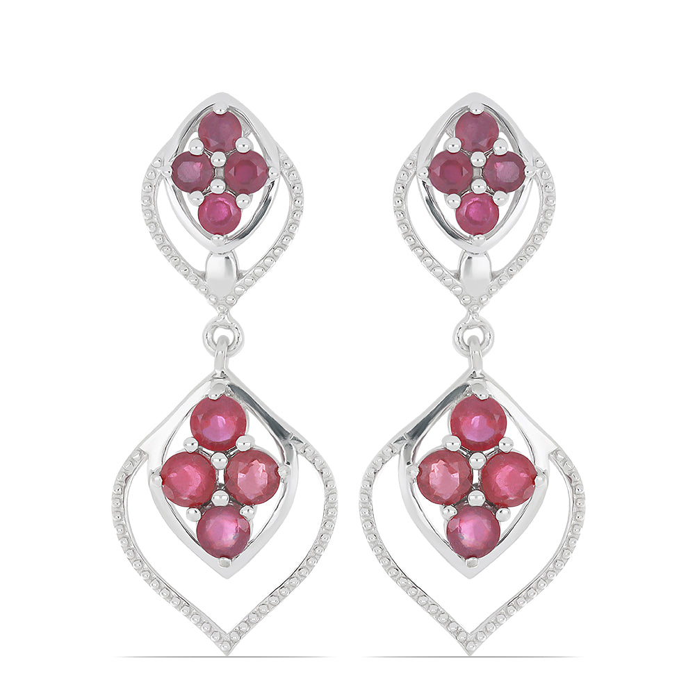 Silberohrringe mit Rubin aus Madagaskar