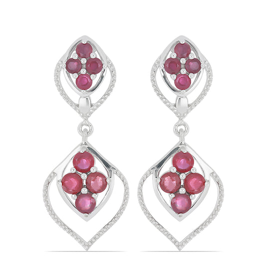 Silberohrringe mit Rubin aus Madagaskar