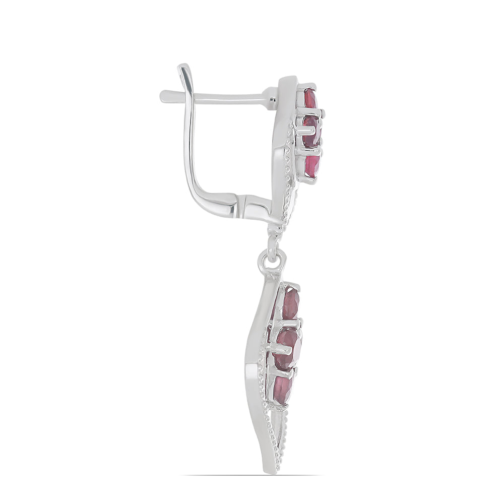 Silberohrringe mit Rubin aus Madagaskar