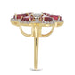 Goldplattierter Silberring mit Rubin aus Madagaskar und weißem Topas